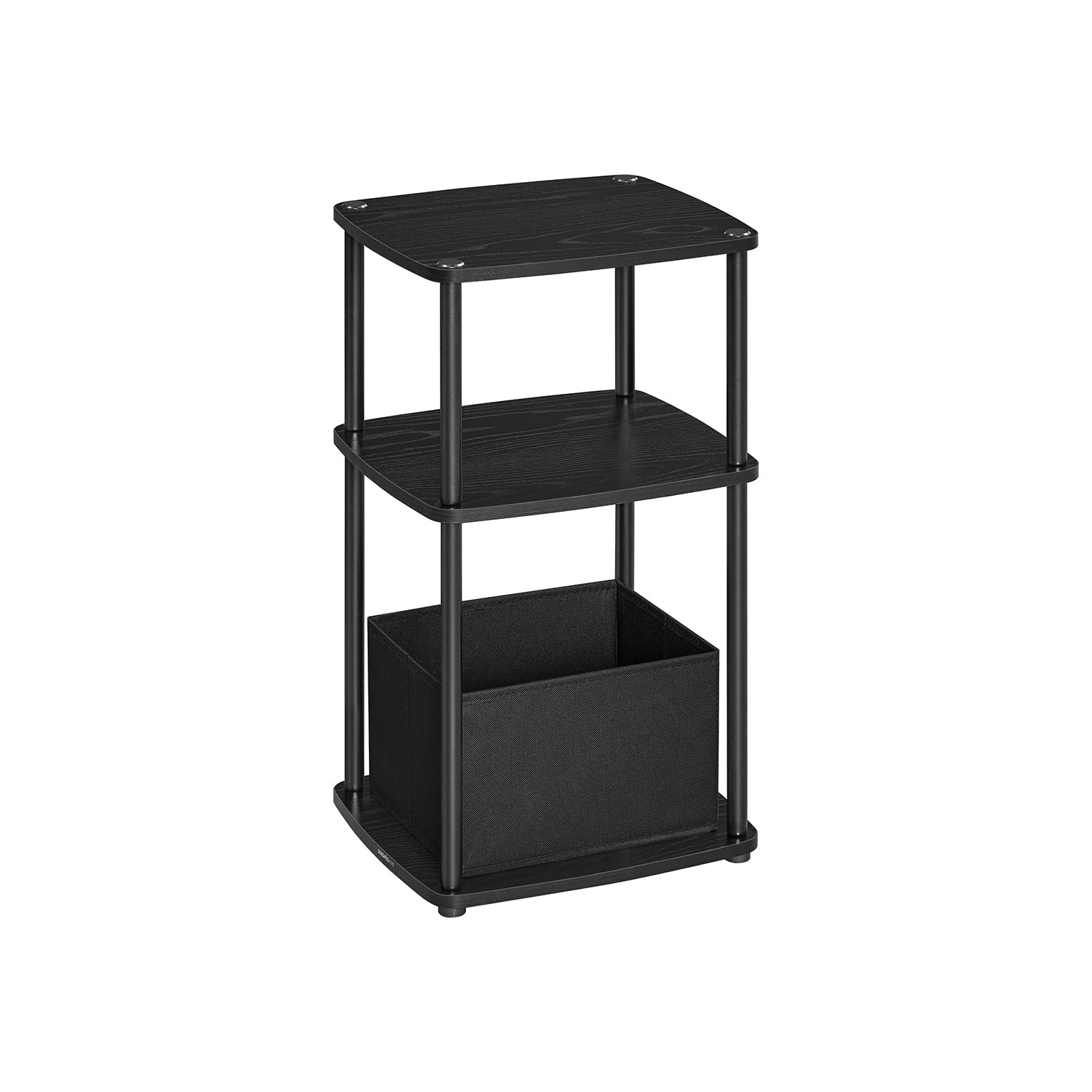 Side Table – Steel and Fabric – Natural Beige – 3 Storage Shelves