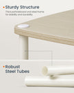 Side Table – Steel and Fabric – Natural Beige – 3 Storage Shelves