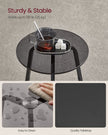 2-Tier Round Side Table – Particleboard and Glass – Slate Grey – Modern Design for Living Room and Bedroom