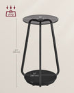 2-Tier Round Side Table – Particleboard and Glass – Slate Grey – Modern Design for Living Room and Bedroom