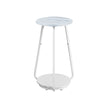 2-Tier Round Side Table – Glass and Particleboard – Marble White – Modern Design for Living Room and Bedroom