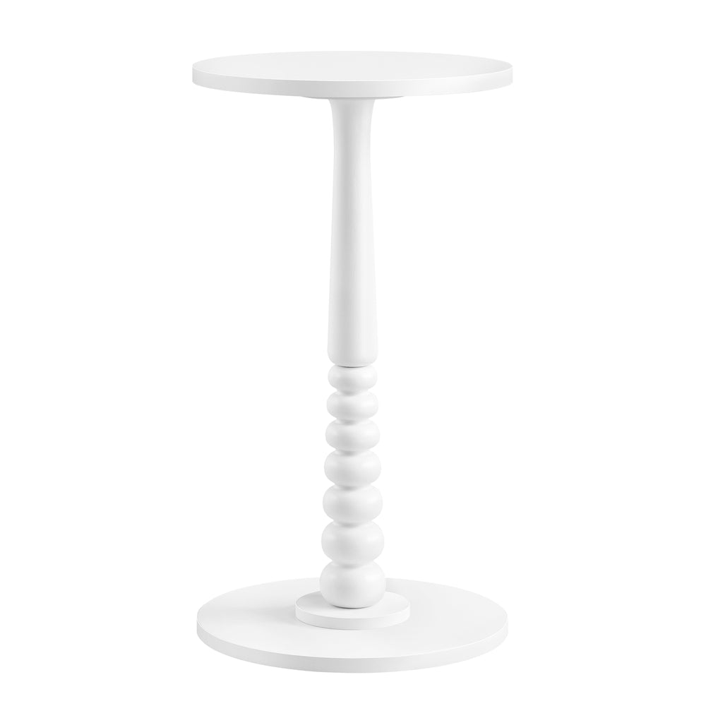 Round Side Table - 30L - Rubberwood, Particleboard - Solid Wood Legs - Mid-Century Modern Design