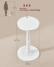 Round Side Table - 30L - Rubberwood, Particleboard - Solid Wood Legs - Mid-Century Modern Design