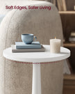 Round Side Table - 30L - Rubberwood, Particleboard - Solid Wood Legs - Mid-Century Modern Design