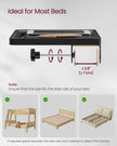 Bedside Shelf – Wood – Ink Black – Mobile Phone Slot, Cup Holder, and Hook