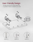 Bedside Shelf – Wood – Ink Black – Mobile Phone Slot, Cup Holder, and Hook
