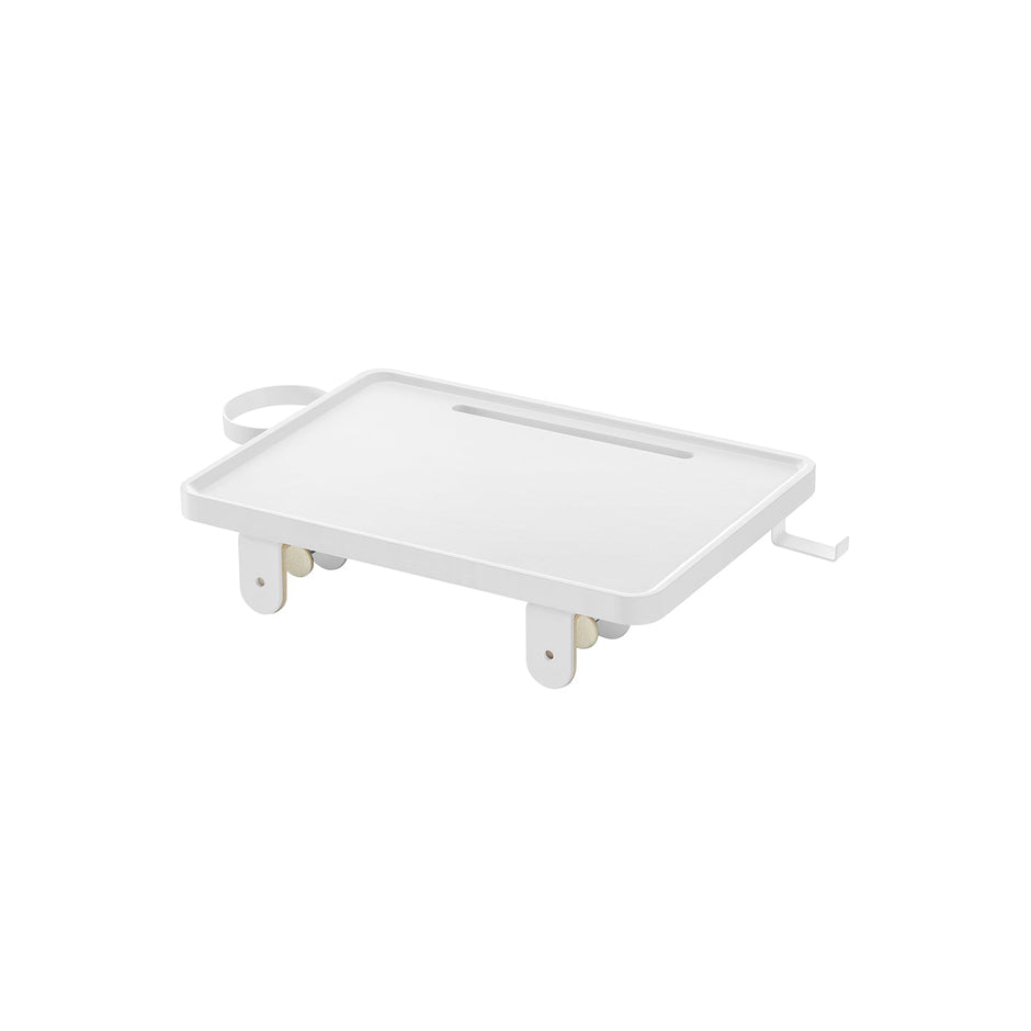 Bedside Table – MDF – Black – Adjustable Clamps with Hanging Tray and Cup Holder