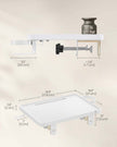 Bedside Table – MDF – Black – Adjustable Clamps with Hanging Tray and Cup Holder
