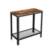 Sofa Table – Iron – Rustic Brown – Narrow Design with Mesh Shelf