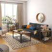 Sofa Table – Iron – Rustic Brown – Narrow Design with Mesh Shelf