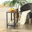 Sofa Table – Iron – Rustic Brown – Narrow Design with Mesh Shelf