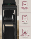 3-Tier Slim Side Table – Wood – Ebony Black and Ink Black – Charging Station and Magazine Rack
