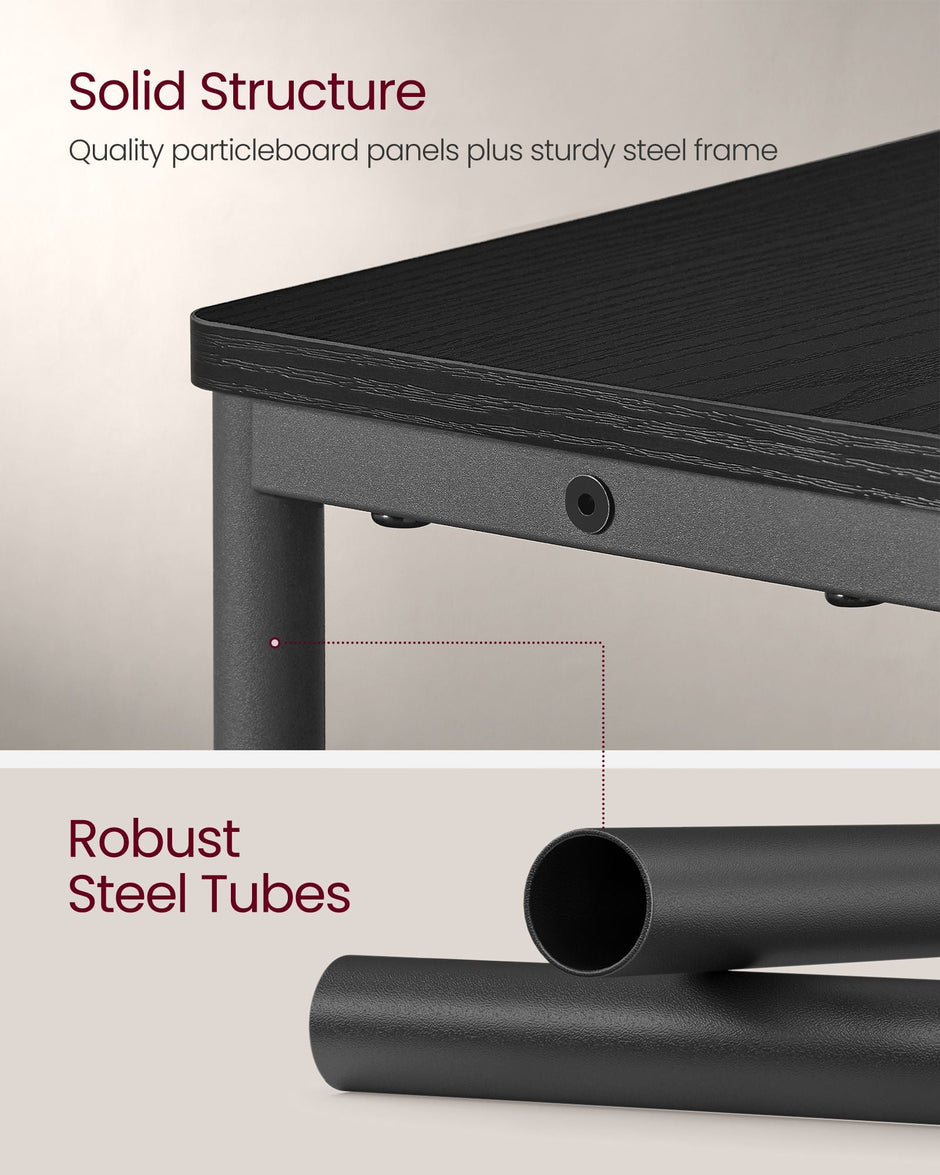 3-Tier Slim Side Table – Wood – Ebony Black and Ink Black – Charging Station and Magazine Rack