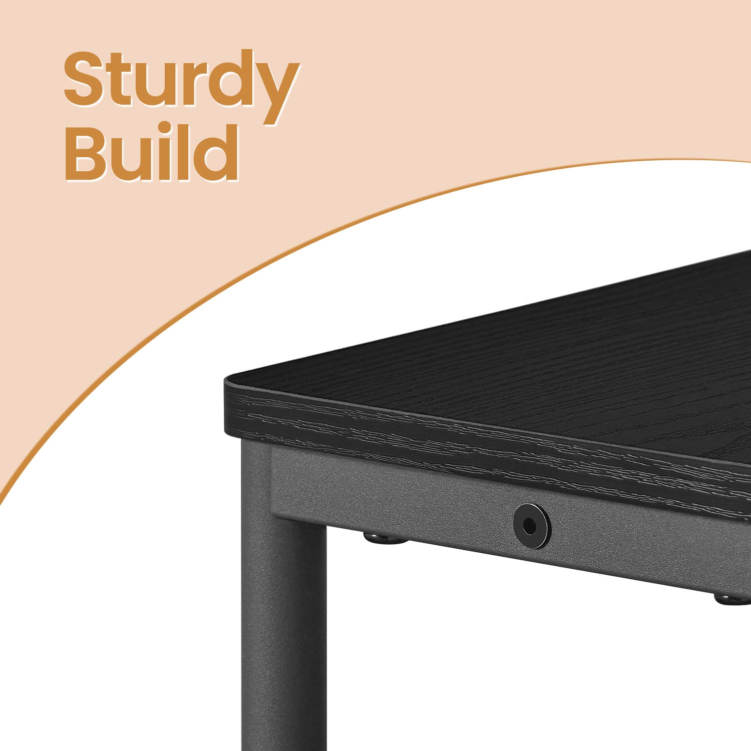 3-Tier Narrow Bedside Table – Wood – Black – Compact Design with Charging Station and Magazine Rack