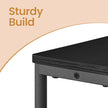 3-Tier Narrow Bedside Table – Wood – Black – Compact Design with Charging Station and Magazine Rack