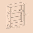 3-Tier Narrow Bedside Table – Wood – Black – Compact Design with Charging Station and Magazine Rack