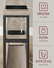 3-Tier Side Table – Wood – Heather Greige and Ink Black – Charging Station and Magazine Rack