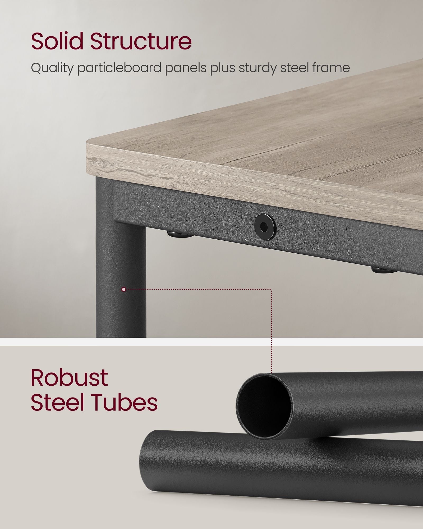 3-Tier Side Table – Wood – Heather Greige and Ink Black – Charging Station and Magazine Rack
