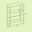 Narrow Bedside Table – Wood – Greige – 3-Tier with Charging Station and Magazine Rack
