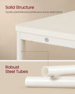 3-Tier Slim Side Table – Wood – Cream White – Built-in Charging Station and Magazine Rack