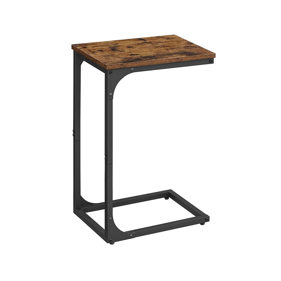 C-Shaped Side Table – Metal – Industrial Gray – Versatile for Living Room and Bedroom