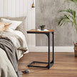 C-Shaped Side Table – Metal – Industrial Gray – Versatile for Living Room and Bedroom