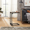 C-Shaped Side Table – Metal – Industrial Gray – Versatile for Living Room and Bedroom