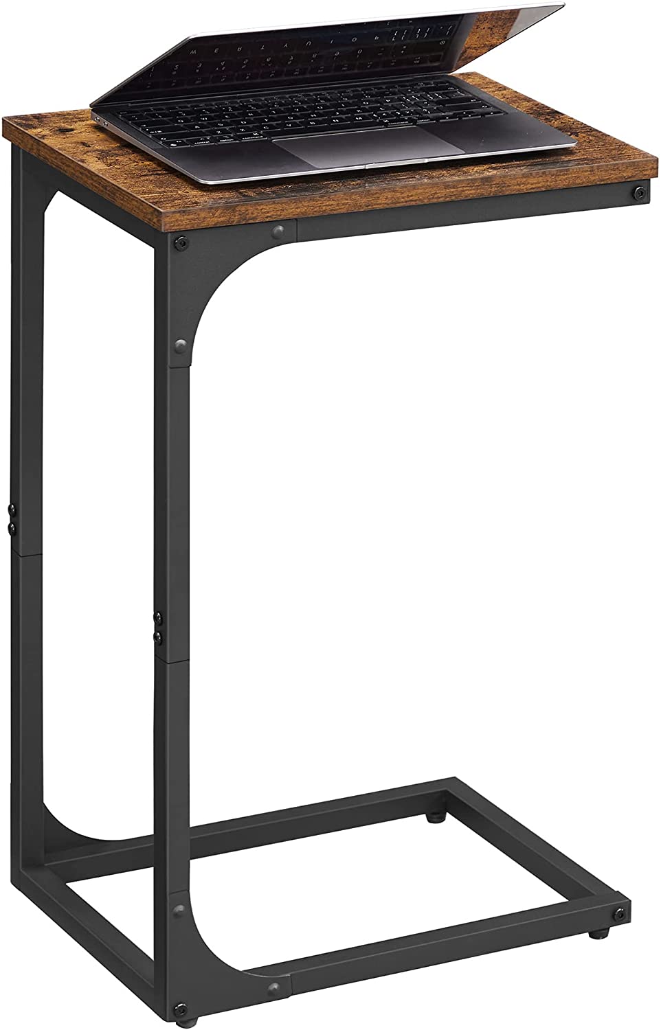 C-Shaped Side Table – Metal – Industrial Gray – Versatile for Living Room and Bedroom