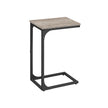 C-Shaped Side Table – Metal Frame – Heather Greige and Black – Industrial Design for Living Room and Bedroom