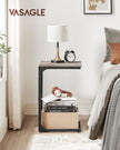 C-Shaped Side Table – Metal Frame – Heather Greige and Black – Industrial Design for Living Room and Bedroom