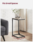 C-Shaped Side Table – Metal Frame – Heather Greige and Black – Industrial Design for Living Room and Bedroom