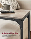 C-Shaped Side Table – Metal Frame – Heather Greige and Black – Industrial Design for Living Room and Bedroom