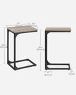 C-Shaped Side Table – Metal Frame – Heather Greige and Black – Industrial Design for Living Room and Bedroom