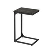 C-Shaped Side Table – Ebonised Oak and Metal – Black – Industrial Design for Living Room or Bedroom