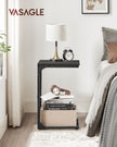 C-Shaped Side Table – Ebonised Oak and Metal – Black – Industrial Design for Living Room or Bedroom