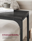 C-Shaped Side Table – Ebonised Oak and Metal – Black – Industrial Design for Living Room or Bedroom