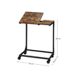 Side Table – Steel Frame – Rustic Brown and Black – Tilting Top