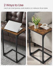 C-Shaped Side Table – Metal Frame – Rustic Brown and Black – Industrial Design