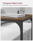 C-Shaped Side Table – Metal Frame – Rustic Brown and Black – Industrial Design