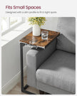 C-Shaped Side Table – Metal Frame – Rustic Brown and Black – Industrial Design