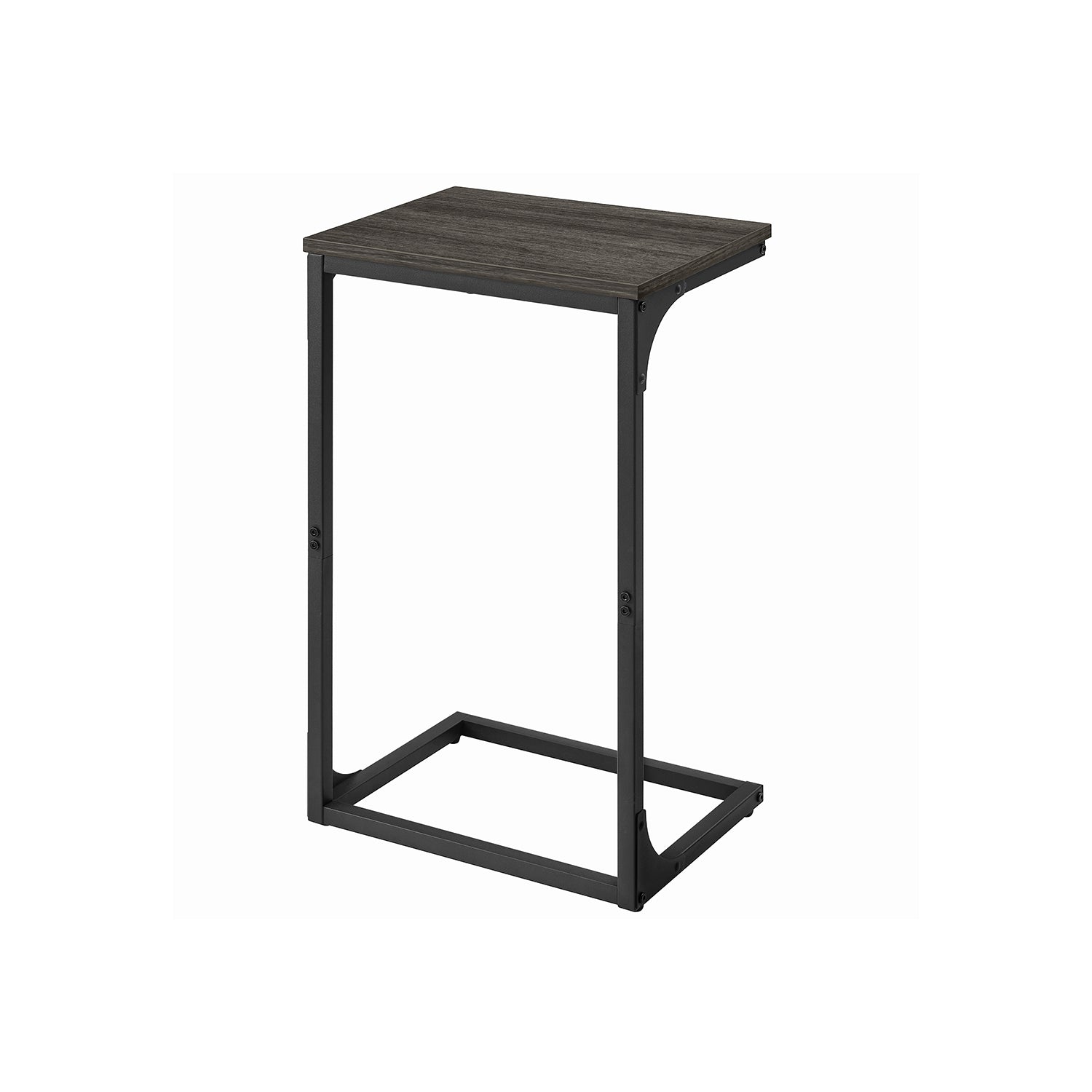 C-Shaped Side Table – Ebonised Oak and Metal – Black – Industrial Design