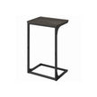 C-Shaped Side Table – Ebonised Oak and Metal – Black – Industrial Design