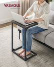C-Shaped Side Table – Ebonised Oak and Metal – Black – Industrial Design