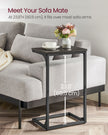 C-Shaped Side Table – Ebonised Oak and Metal – Black – Industrial Design