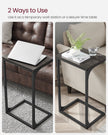 C-Shaped Side Table – Ebonised Oak and Metal – Black – Industrial Design