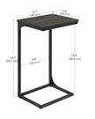 C-Shaped Side Table – Ebonised Oak and Metal – Black – Industrial Design