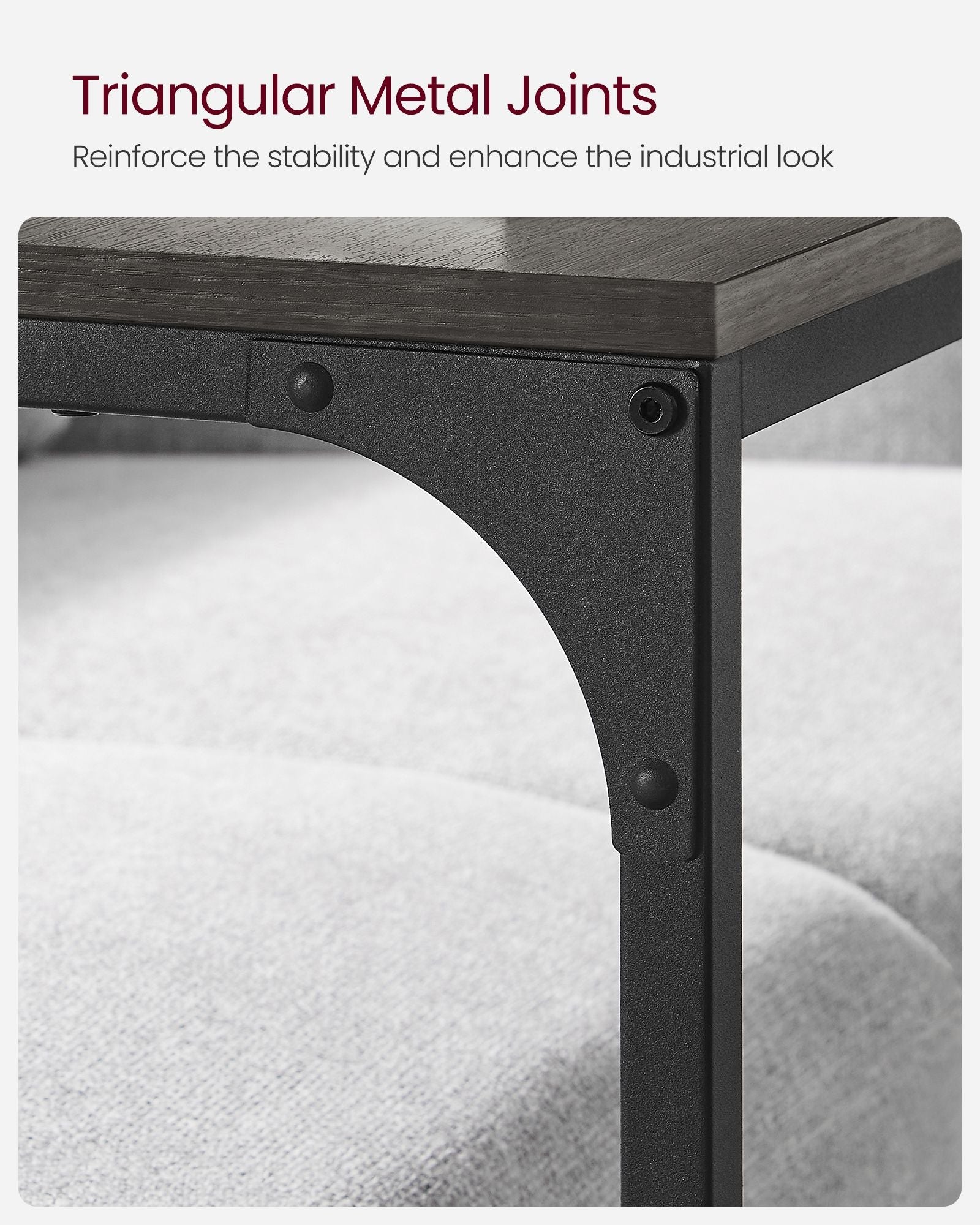 C-Shaped Side Table – Ebonised Oak and Metal – Black – Industrial Design