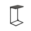 C-Shaped End Table – Metal Frame – Misty Grey and Ink Black – Industrial Design