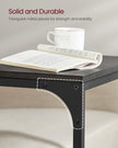 C-Shaped End Table – Metal Frame – Misty Grey and Ink Black – Industrial Design