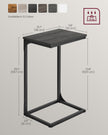 C-Shaped End Table – Metal Frame – Misty Grey and Ink Black – Industrial Design